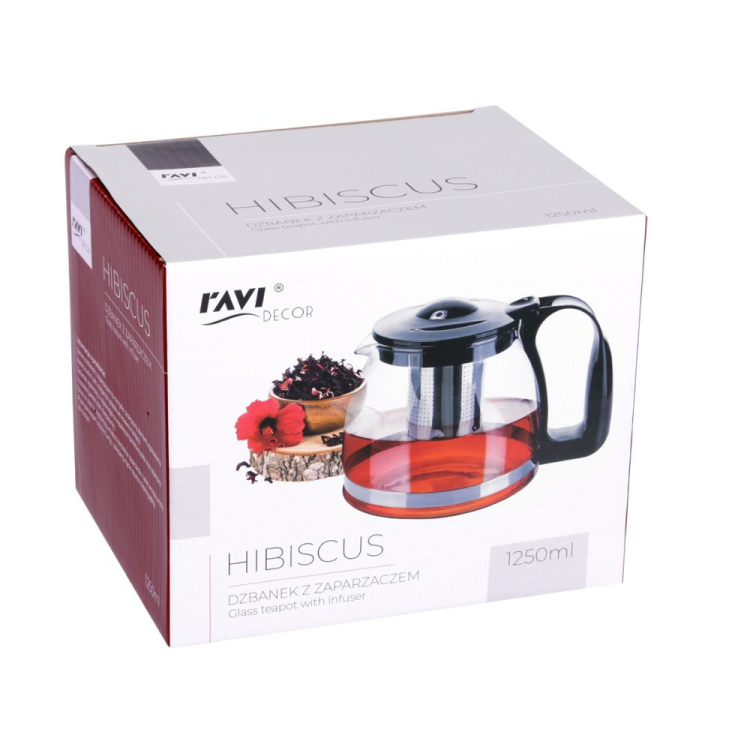 Dzbanek z zaparzaczem HIBISCUS 1250ml RAVI